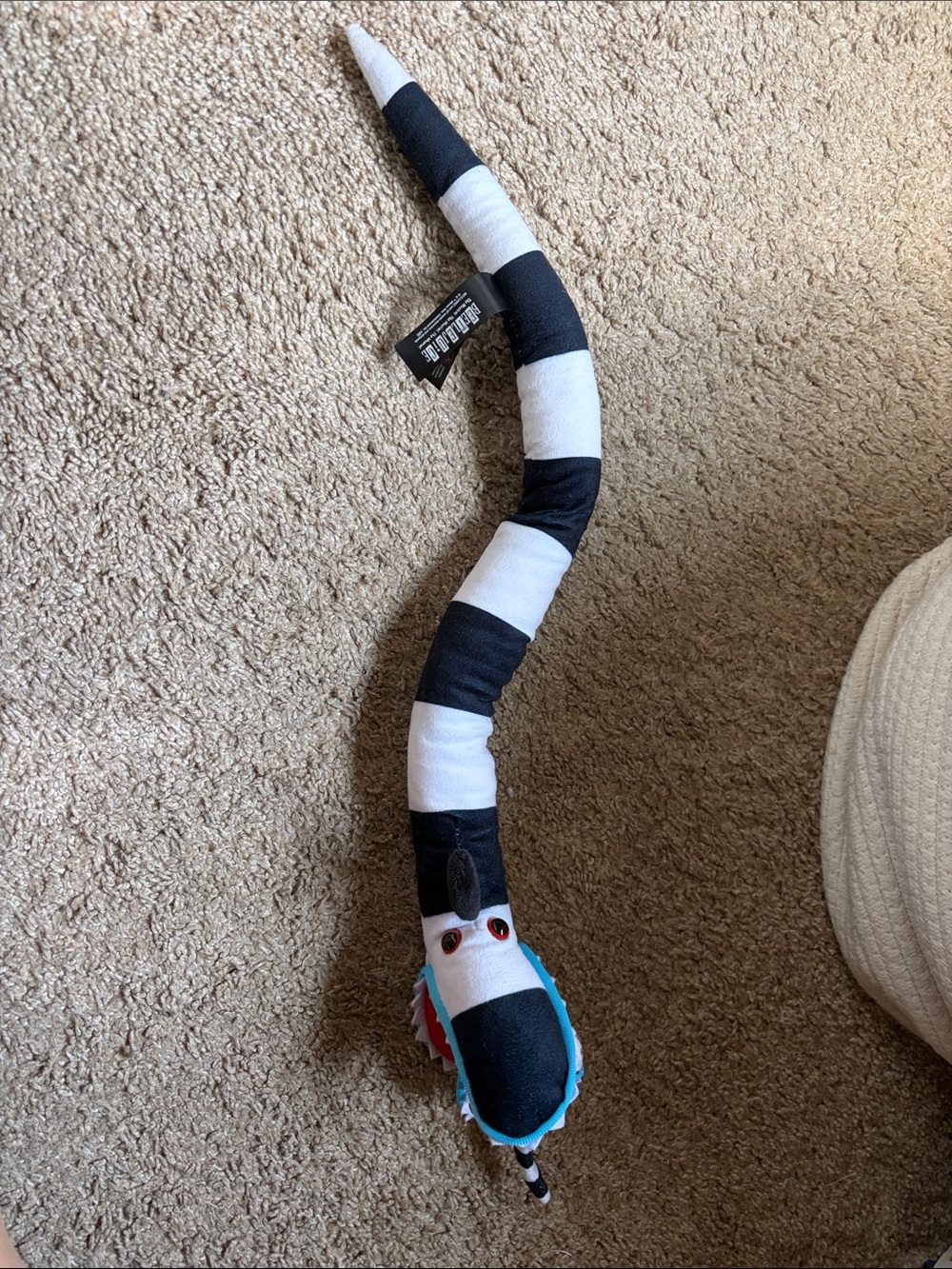 Striped Black and White Snake Plush Toy - Kids Stuffed Animal